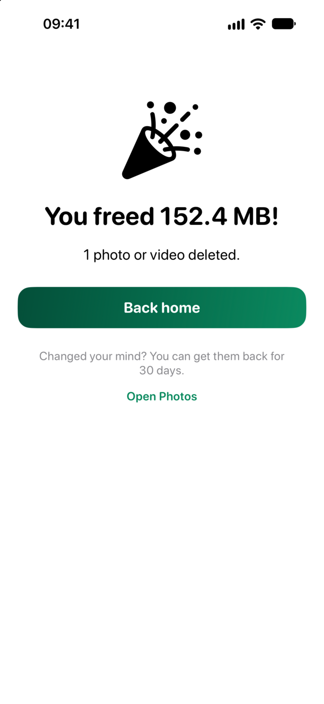 Space freed